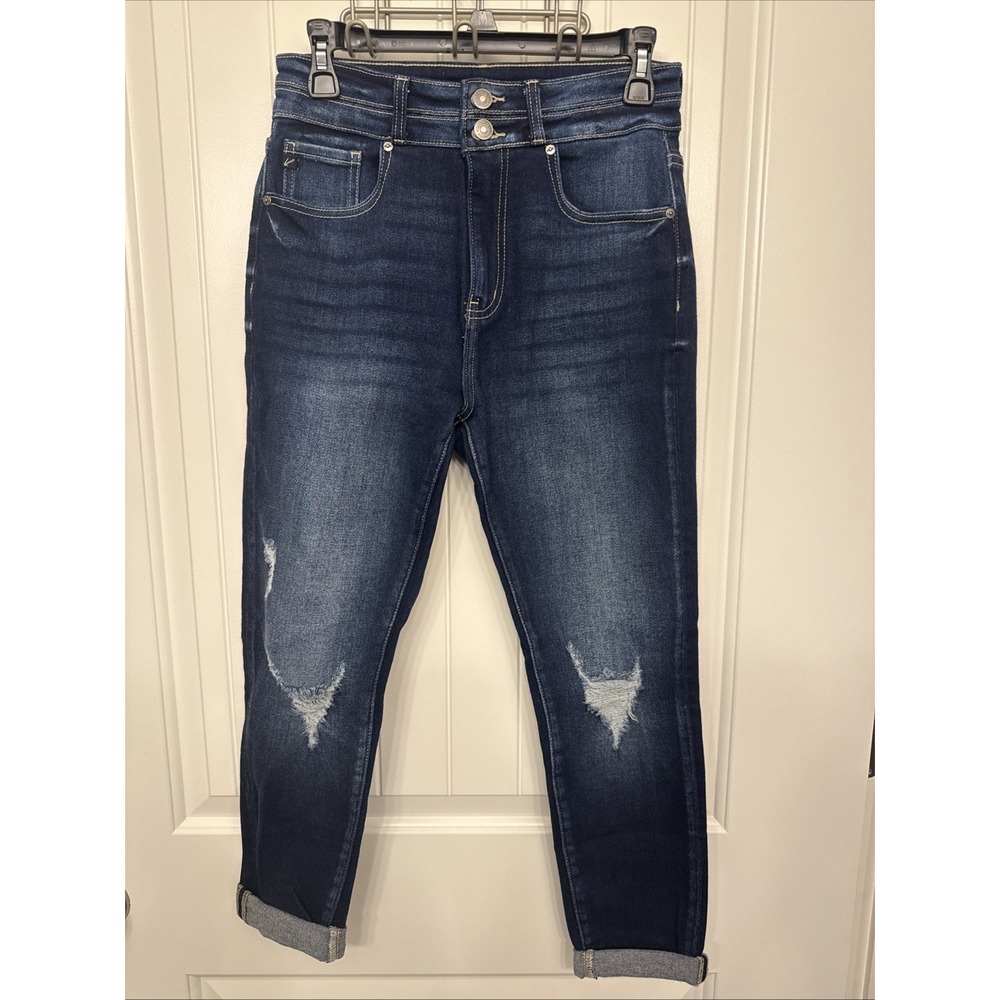 KanCan Boyfriend Jeans Women's 7/27 Blue Distressed NWOT